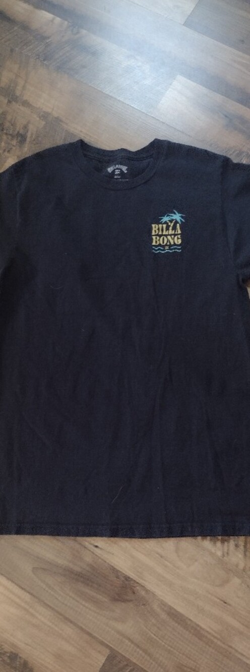 Billabong Black Tee with Small Palm Logo